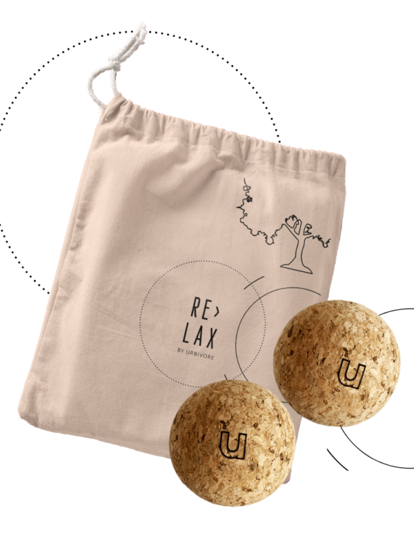 cork massage ball and bag