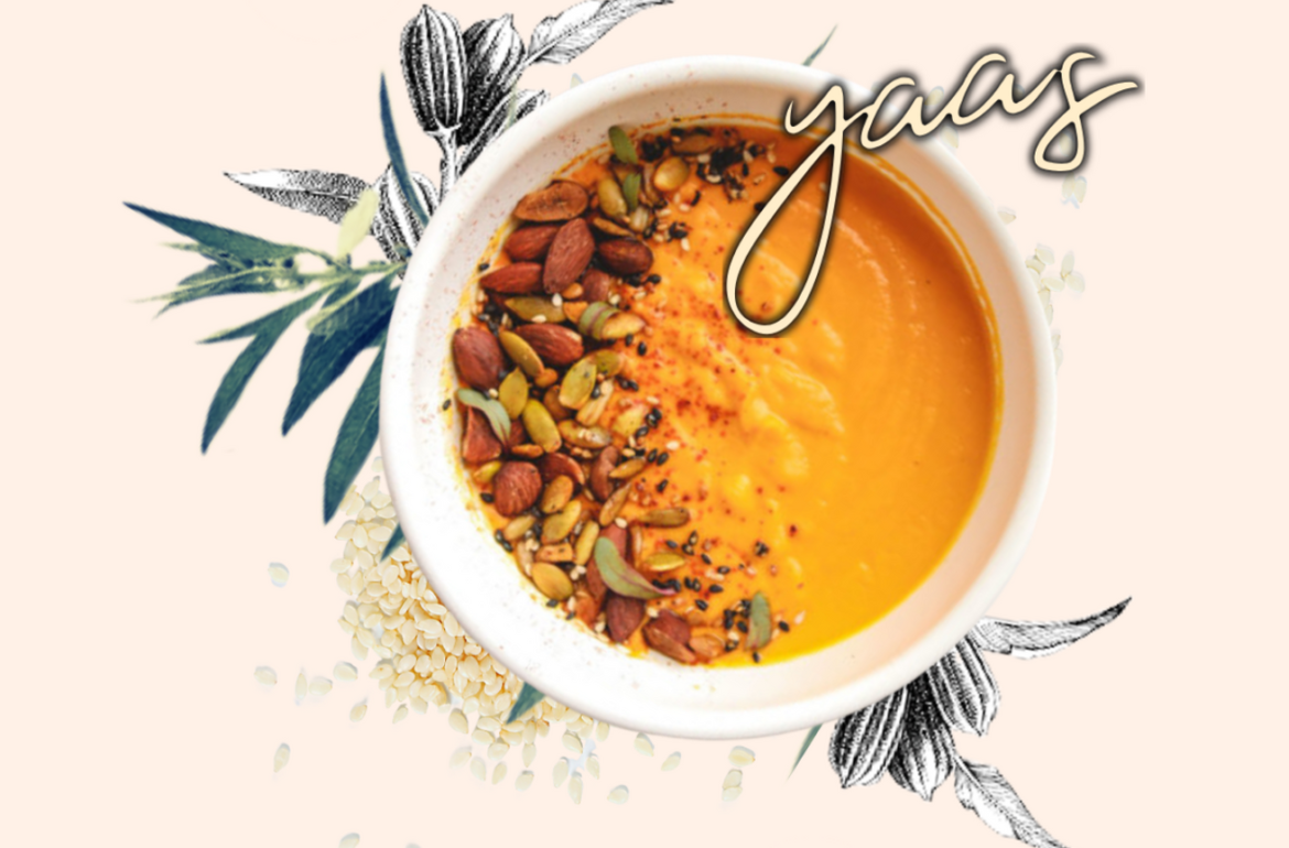 vegan carrot tahini soup