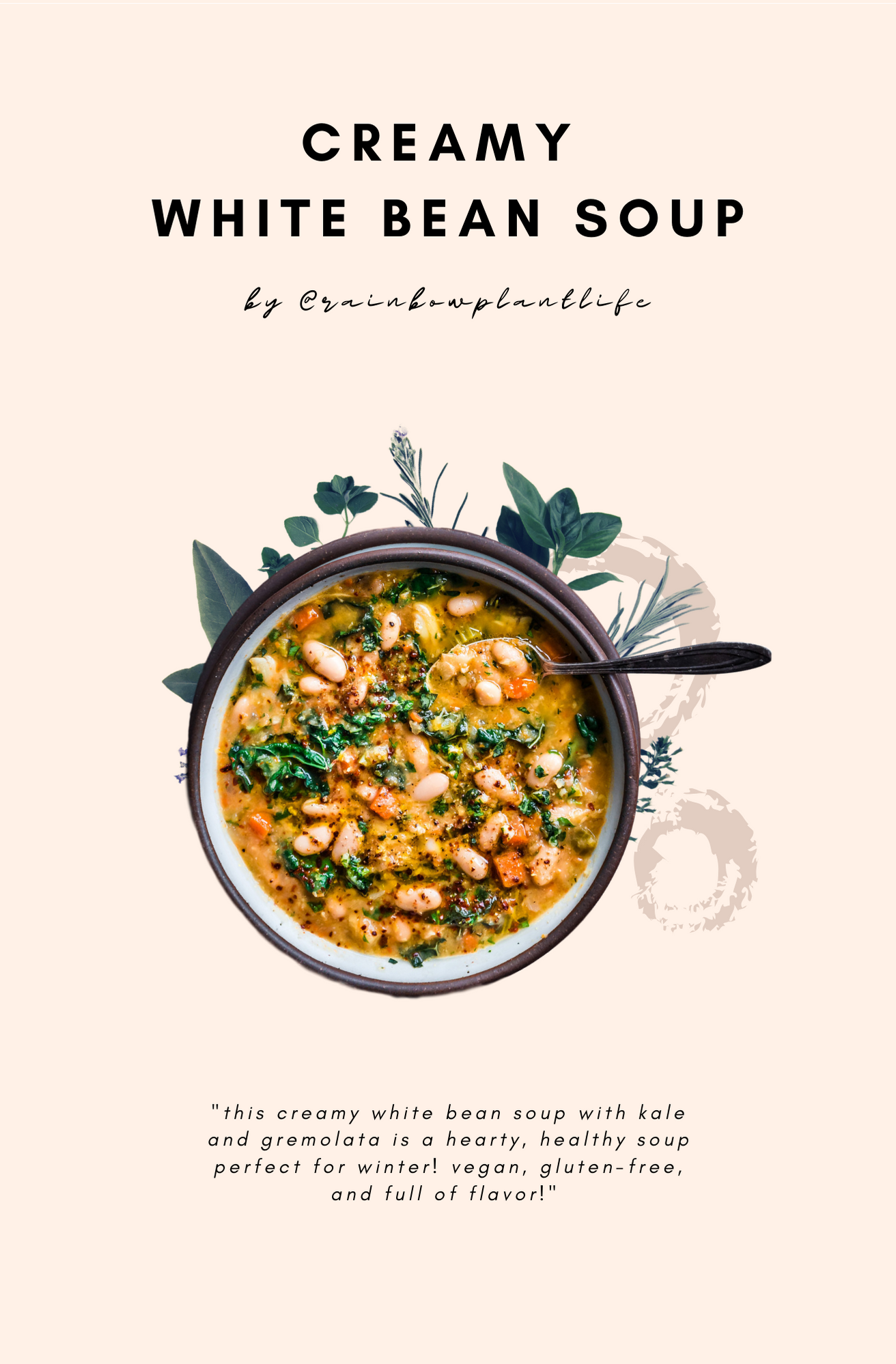 creamy white bean soup with kale and gremolata