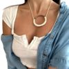 knotty in white Macrame Necklace
